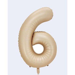 Palloncini Numero Caramello per Feste N6 100 Cm 12 Pezzi per Sacchetto - Product Image 1