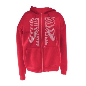 <b>Manufacturer</b> Custom Cotton Blended Vintage Hoodies Plus Size Men's Rhinestone Hoodies Zip Rhinestone Hoodies - Product Image 2