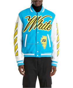 Customize High Quality <b>Men's</b> Bomber <b>Jacket</b> with Stand Collar and High Street Style Wool Blend OEM Service Available - Product Image 1