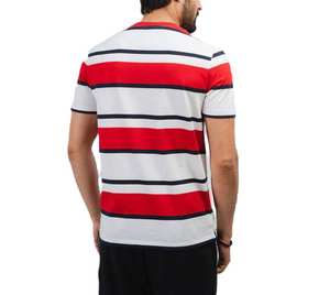 100% coton Pakistan fait fabricants de vêtements de haute qualité 2024 conception rayée hauts de rue en gros hommes T-Shirt - Product Image 2