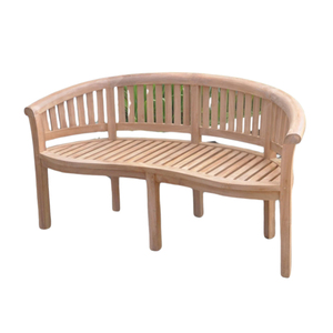 Silla de jardín al aire libre de madera de teca maciza de estilo moderno, nuevos modelos de Banco trasero redondo de plátano para Patio, parque, uso Exterior para comedor, centro comercial - Product Image 2