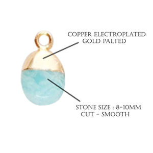 Zafiro Tumble Charms 8-10mm Smooth Birthstone Colgante Joyería de cobre hecha a mano con piedra natal natural Galvanizado Charm - Product Image 2