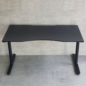GD68067 Ergonomic Gaming <b>Desk</b> 140x70cm Rubber Wood with Iron Legs Modern PC <b>Computer</b> <b>Desk</b> Assembly Required - Product Image 5