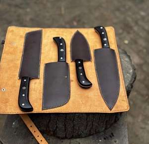 Juego de Cuchillos de Cocina Chef de 5 Piezas, Acero de Damasco, Duraderos, Ecológicos, con Mango de Micarrta, Premium OEM - Product Image 5