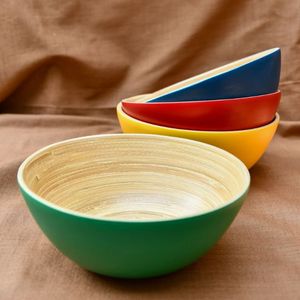 Ensemble de vaisselle en bambou écologique de haute qualité BLFC - Artisanat durable dans différentes tailles et couleurs - Product Image 5