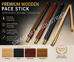 Premium Wooden Folding Pace Stick with Brass <b>Scale</b> Brass Locking <b>Mechanism</b> Custom Logo Drill Training Measuring Stick - Product Image 4