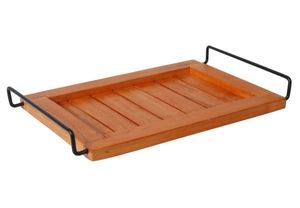 Bandeja de haya de vapor naranja de 15 pulgadas con mango de hierro plato de servicio decorativo para mesa de desayuno Mostrador de cocina decorativo - Product Image 2