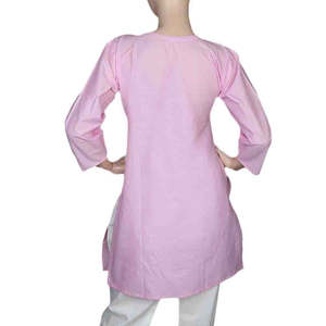 Women's Embroidered <b>Kurti</b> - Pink - Product Image 4