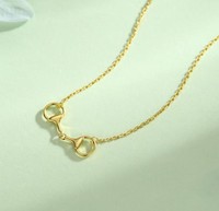 Collar de Plata de Ley 925 Sólida con Diseño Minimalista de Brida de Caballo, Cadena de Eslabones, Inspirado en Caballos, Regalo para Amantes de los Animales
