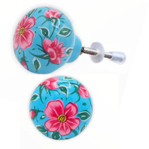 ลูกบิดไม้ทาสีด้วยมือลายดอกไม้สำหรับตู้ลิ้นชักตู้เสื้อผ้าห้องนอนรับประทานอาหารห้องครัว - Product Image 2