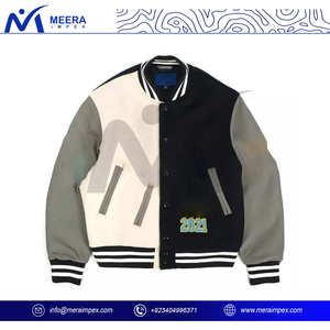 Veste de baseball OEM vierge design multicolore pour hommes logo personnalisé 100% tissu de laine coupe ample veste universitaire respirante - Product Image 2