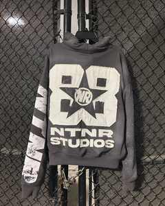 Chándal Deportivo de Invierno para Hombre, Personalizado al por Mayor, Corte Cuadrado, Estampado, Teñido, Efecto Desgastado por el Sol, con Capucha, Forro Polar con Pedrería, Secado Rápido - Product Image 2