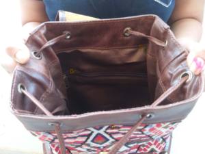 Mochila de cuero Jacquard hecha a mano de cuero auténtico mochila de usos múltiples al por mayor producto a granel - Product Image 6