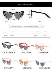 Gafas de Sol con Cadena Decorativa de Diamantes de Imitación en Forma de Corazón, Protección UV400, Anti-UV, a la Moda, Disponibles en Stock, Novedad 2026 - Product Image 2