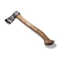 Hache de camping avec long manche en acier au carbone Hache Viking avec manche en bois de frêne Cadeau de survie parfait pour les pères Garçons d'honneur Cadeau.