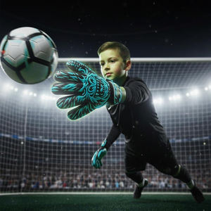 Durable Latex Pro Soccer <b>Goalkeeper</b> <b>Gloves</b> Shock-Absorbing Palm Reinforced Finger Safety Waterproof Breathable Outdoor <b>Gloves</b> - Product Image 5