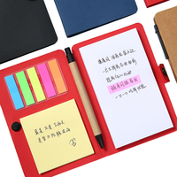 BECOL Bloc-notes combiné en papier kraft de type bouton pour mini-cahier de conception simple avec notes autocollantes N fois et stylo à bille