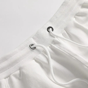 2025 été mode haute qualité coton hommes décontracté Shorts cordon taille confortable noir blanc asiatique taille L-5XL genou longueur - Product Image 3