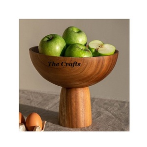 Cuenco de acero inoxidable y madera para servir frutas, utensilios de cocina de diseño clásico, cuenco de frutas para uso en la mesa de boda - Product Image 6