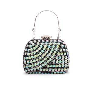 Pochette en cristal de luxe noir P23840 élégant sac de soirée en strass Style de sac à main classique et à la mode - Product Image 1