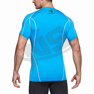 Bon marché, vêtements de sport à manches courtes BJJ Rash Guard pour hommes, fabriqués au Pakistan, avec kimono Jiu Jitsu, vêtements de sport - Product Image 3
