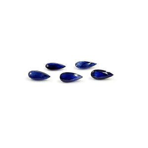 Natural Bangkok Blue Sapphire Calibrated Pears Loose Gemstone 6x14mm Radiant Oval Cut - Product Image 2