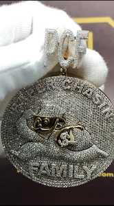 จี้เงิน925 14K ชุบทอง VVS Moissanite เครื่องประดับที่กำหนดเองจี้ฮิปฮอป icedout สำหรับปาร์ตี้ - Product Image 4