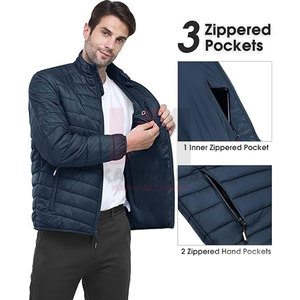 Proveedor a granel Chaquetas acolchadas con aislamiento ligero para hombre Abrigo de senderismo de esquí de invierno Colores y diseños OEM Bordado de pantalla de hojaldre - Product Image 3