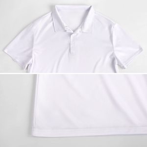 Polo d'été tendance pour hommes commerce extérieur couleur unie grande taille manches courtes brodé rabattu anti-boulochage - Product Image 5