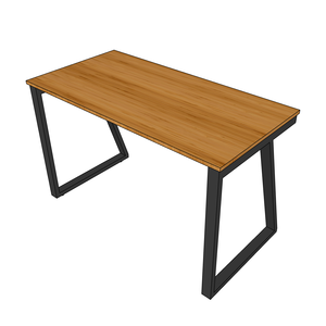 Minimalist Trapez Bamboo II <b>Desk</b> 120x60cm with Assembled Metal Legs - Product Image 6