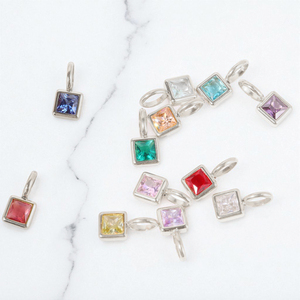 925เงินสเตอร์ลิง DIY เสน่ห์สร้อยคอพลอยอเมทิสต์สแควร์พลอยอัญมณีตัดกำเนิดสแตนเลสจี้แฟชั่นเสน่ห์ - Product Image 5
