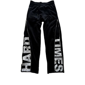 Pantalones holgados estampados para hombre con diseño de media cremallera, estilo urbano, corte holgado, con cremallera oculta con gráfico revelador, moda casual completa - Product Image 1