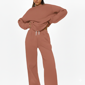 Conjunto Deportivo de Otoño para Mujer, Estilo Informal, Ajuste Holgado, Dos Piezas, Transpirable, para Moda Urbana Moderna y Comodidad - Product Image 1