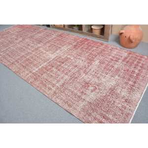 Traditional Red Vintage Turkish <b>Rug</b> 5.4 X 14.1ft <b>Boho</b> Large Area 10mm Wool Latex Rectangle Patchwork for Hallway for Room Decor - Product Image 4