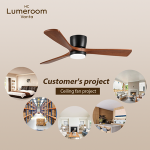 Ventilateur de plafond en bois massif avec lumière, télécommande, 42 pouces, profil bas, montage encastré, moteur DC, application, réversible, silencieux, stock Europe - Product Image 3