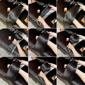 Precio al por mayor crudo de fábrica, trama recta de hueso, alta calidad, sin enredos, extensiones de cabello humano vietnamita, paquetes - Product Image 5