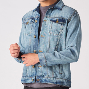 Custom Men Fashion Denim <b>Jean</b> Work Jacket OEM service Casual Streetwear Classic Turn Down Collar Cotton Jacket - Product Image 1