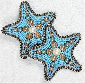 Boucles d'oreilles brodées de perles de rocaille multicolores faites à la main de l'Inde bijoux de mode pour femmes et filles - Product Image 1