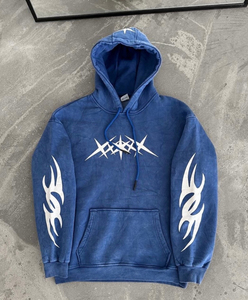 Nouveau sweat-shirt personnalisé pour homme en molleton épais 100 % coton délavé à l'acide, coupe droite, style streetwear, épaules tombantes, vintage rétro, hiver, séchage rapide - Product Image 1