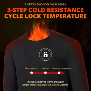 Ensemble 2 pièces thermique chauffant et respirant pour homme, <span class=keywords><strong>sous</strong></span>-vêtements chauffants à 28 zones (haut et bas), rechargeable, pour l'hiver - Product Image 4