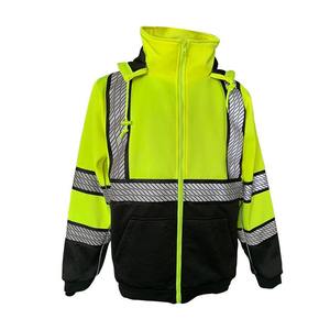 Sudadera de poliéster de peso pesado reflectante con capucha de clase 3 de alta visibilidad construcción ignífuga para seguridad - Product Image 1