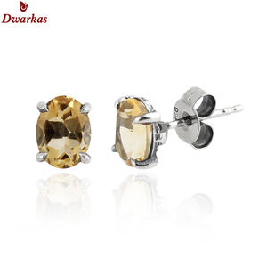 Antique earrings 925 sterling <b>silver</b> natural garnet hexagon shape gemstone <b>stud</b> earring ready stock manufacture wholeasle - Product Image 4