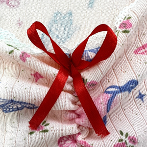 Cuello redondo Floral Mujer Elástico Verano Nuevo estilo Cinta roja Pequeño traje recortado Señoras 2025 Casual Fábrica de Tailandia - Product Image 3