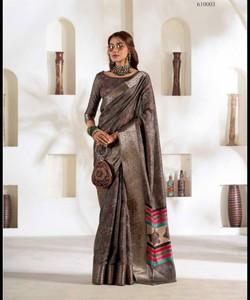 Nouveau dernier modèle de sari en soie Banarsi multicolore avec pièce de chemisier, vêtements pour femmes indiennes, prix bas, vente en gros - Product Image 5