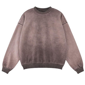 เสื้อสเวตเตอร์สำหรับผู้ชายซักด้วยกรดเสื้อสเวตเชิ้ตผ้าฝ้าย100% กรดซักได้แบบกำหนดขนาดได้เองสวมใส่ง่าย - Product Image 1