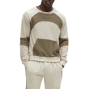 Ensemble de survêtement décontracté 2 pièces respirant à rayures imprimées pour adultes 100% polyester anti-boulochage écologique couleur unie - Product Image 3