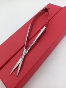 Ciseaux professionnels en acier inoxydable mat argenté pour sourcils, ciseaux de style professionnel pour salon - Product Image 4