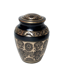 Urna de cremación pulida brillante de latón de tamaño personalizado, urnas para adultos funerarias, urna de recuerdo dorada tallada a mano - Product Image 5