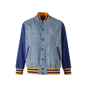 Chaqueta Bomber de Lana A&T, Estilo Universitario, Informal, con Bolsillos con Cremallera, Forro de Satén Personalizado, Logotipo Aplicado, Primavera - Product Image 1