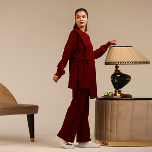 Ensemble Lounge Urbain Modeste pour Femme, Tunique Longue et Pantalon Droit, Silhouette Moderne, Design Wida Sports – Vente en Gros, Look Premium - Product Image 6